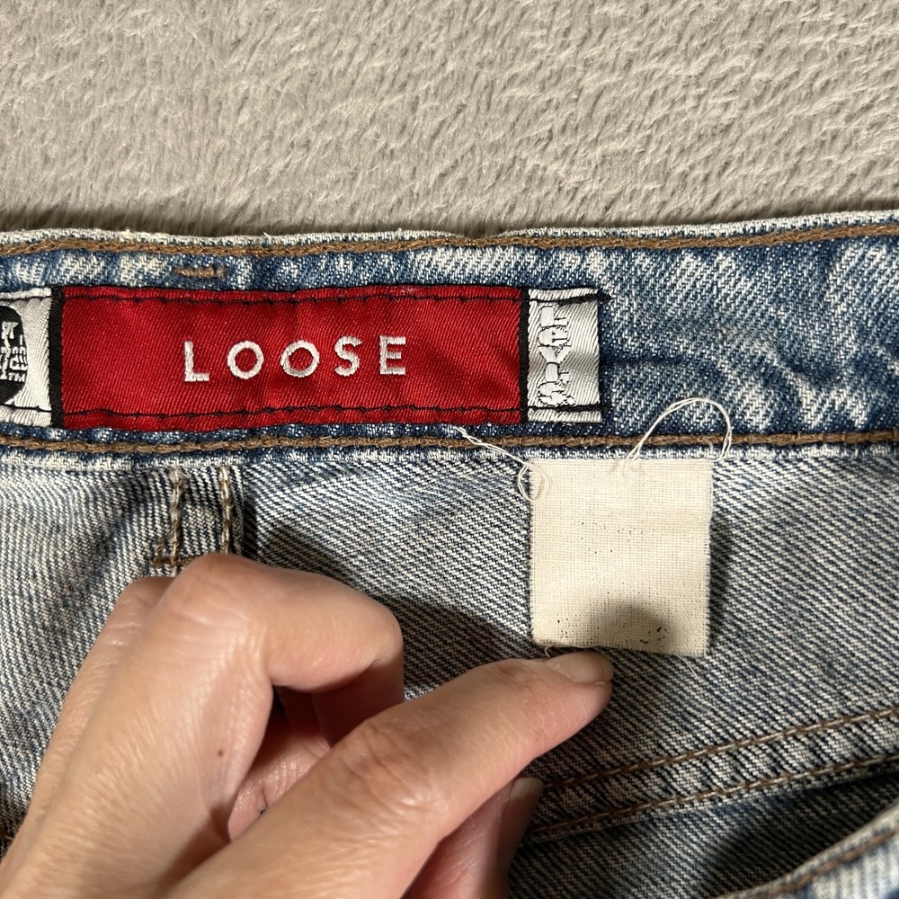 Vintage Levis SilverTab Loose Jeans Mens 34x31 Blue Distressed Frayed Hem 90s - Picture 5 of 12